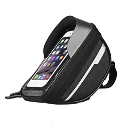 Waterproof Motorcycle Phone Mount Bag Front Tube Bicycle Frame Handlebar Saddle Boxes Bags
