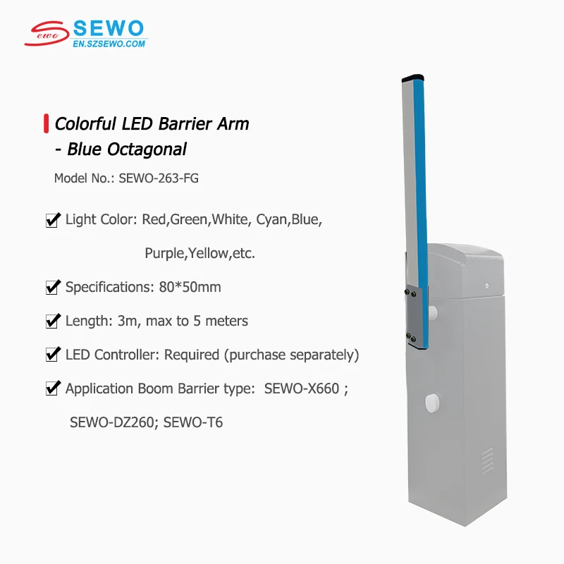 SEWO LED Barrier Gate Arm for Parking Lot Traffic Boom Barrier Gate Spare Parts