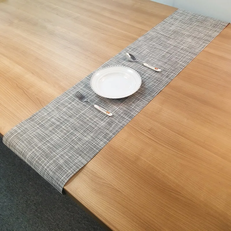 Custom size PVC wedding placemat plaid dining modern roll fall fabric decorative table runner
