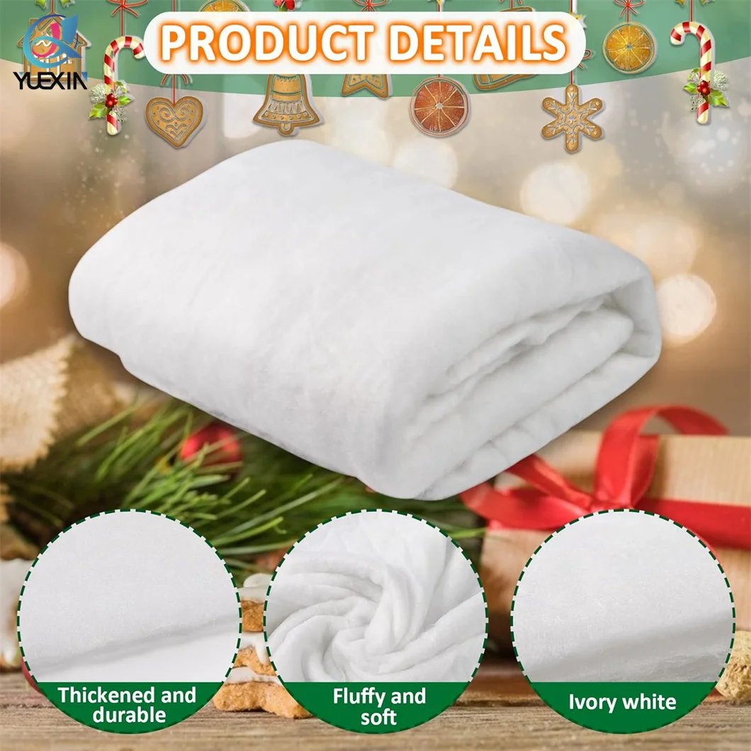 3 Pack 3 X 8FT Artificial Thickened Fluffy Snow Blanket for Christmas Village Trees and Craft Snowballs Decoration