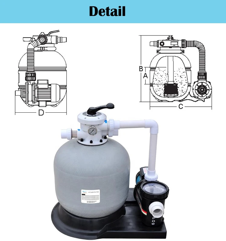 High Power Digital Programmer Timer Sand Filter Pump For In Ground Swimming Pool
