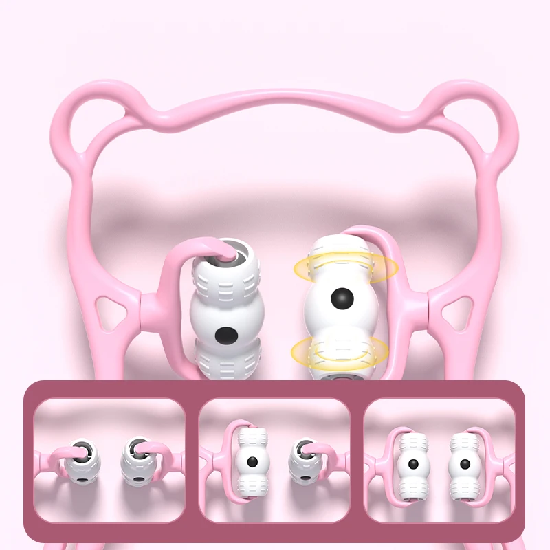 Portable 6-Wheel Manual Roller Neck Massager with Custom Logo Cervical Massage for Body Head Face Foot Waist Arm