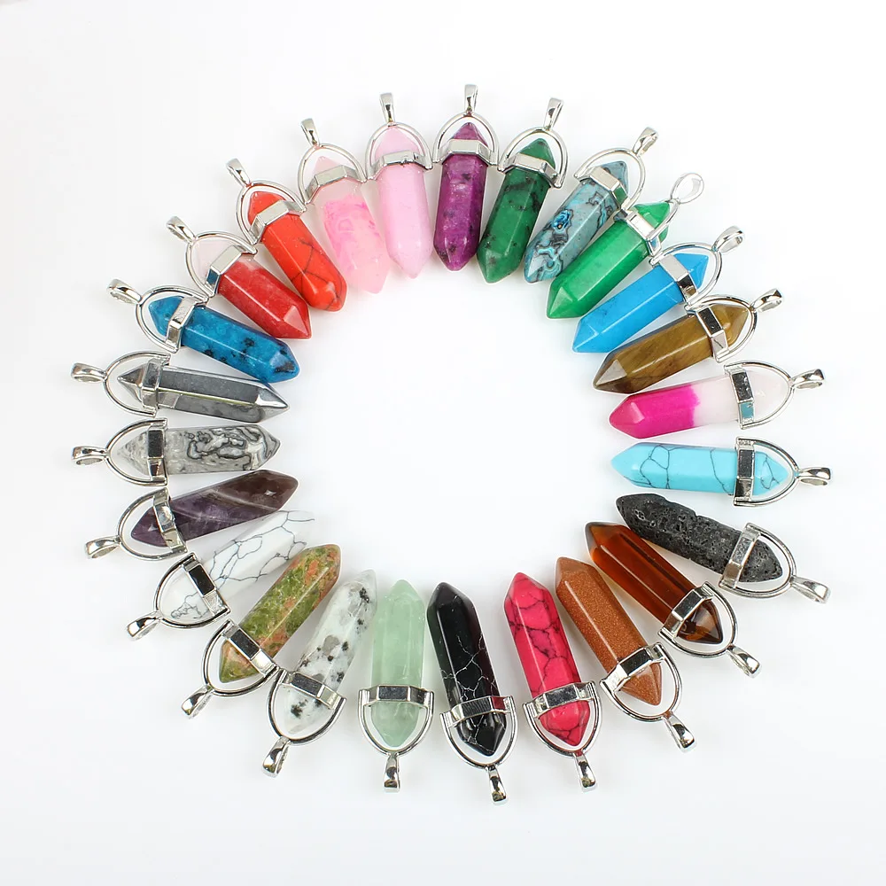 Natural Crystal Six Angle Pendant Fashion Bullet Pendulum Pendant /