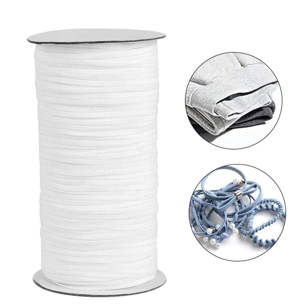 Elastic Band 3mm 5mm Braided Elastic Band Adjustable For Sewing Ear Loop Elasticated