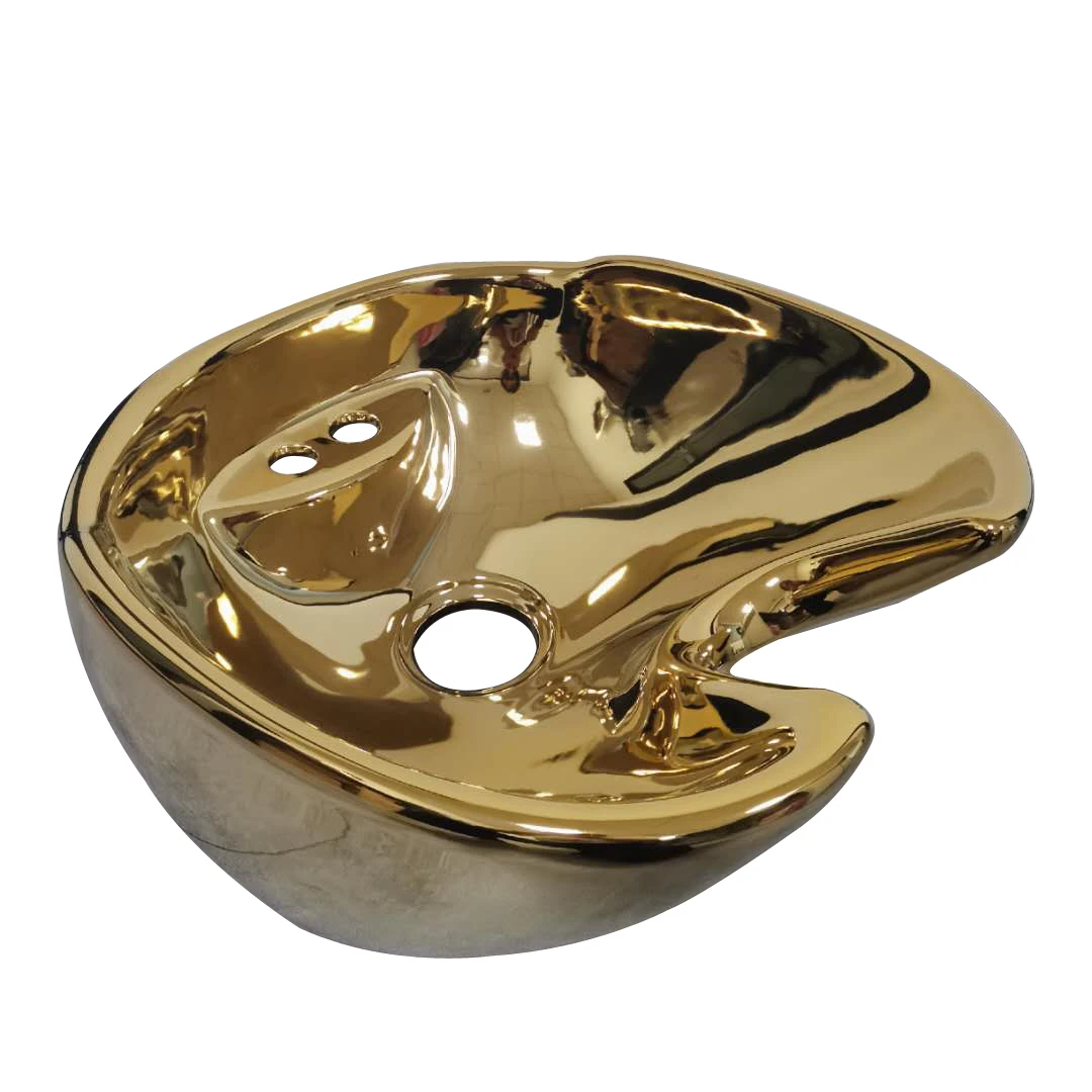 
Hair Shampoo Equipment Gold-Plated Hair Wash Salon Shampoo Basin 