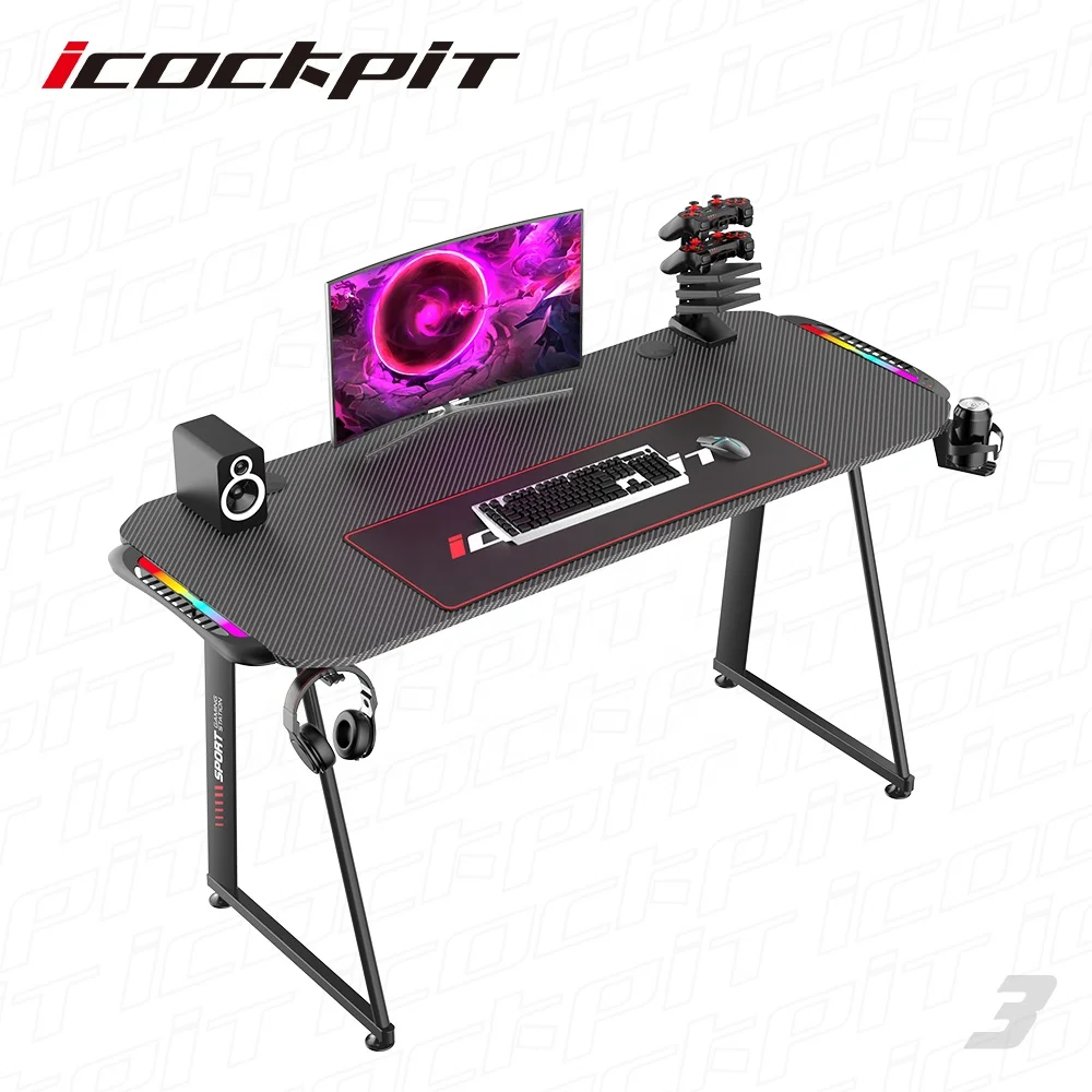 
icockpit Brand New Modern Custom Mesa Gaming E-sports Mesa Gamer E-sports Gaming Table for Gamer 