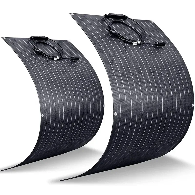 AHONY Flexible Solar Panel 100W 12V Lightweight Ultra Bendable High Cell Efficiency For RV Marine Boat Van Car Curve Surfaces