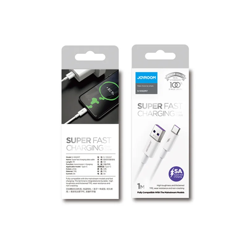 
JOYROOM S-1050M7 data cable in Mobile phone cables type c Fast Double Side Insertion Usb C Phone Charging cable 