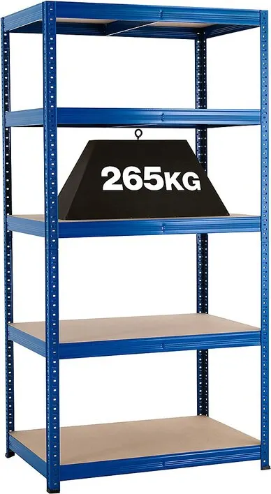 Storage rack 180 x 90 x 40 cm load 875 kg powder-coated blue boltless shelf