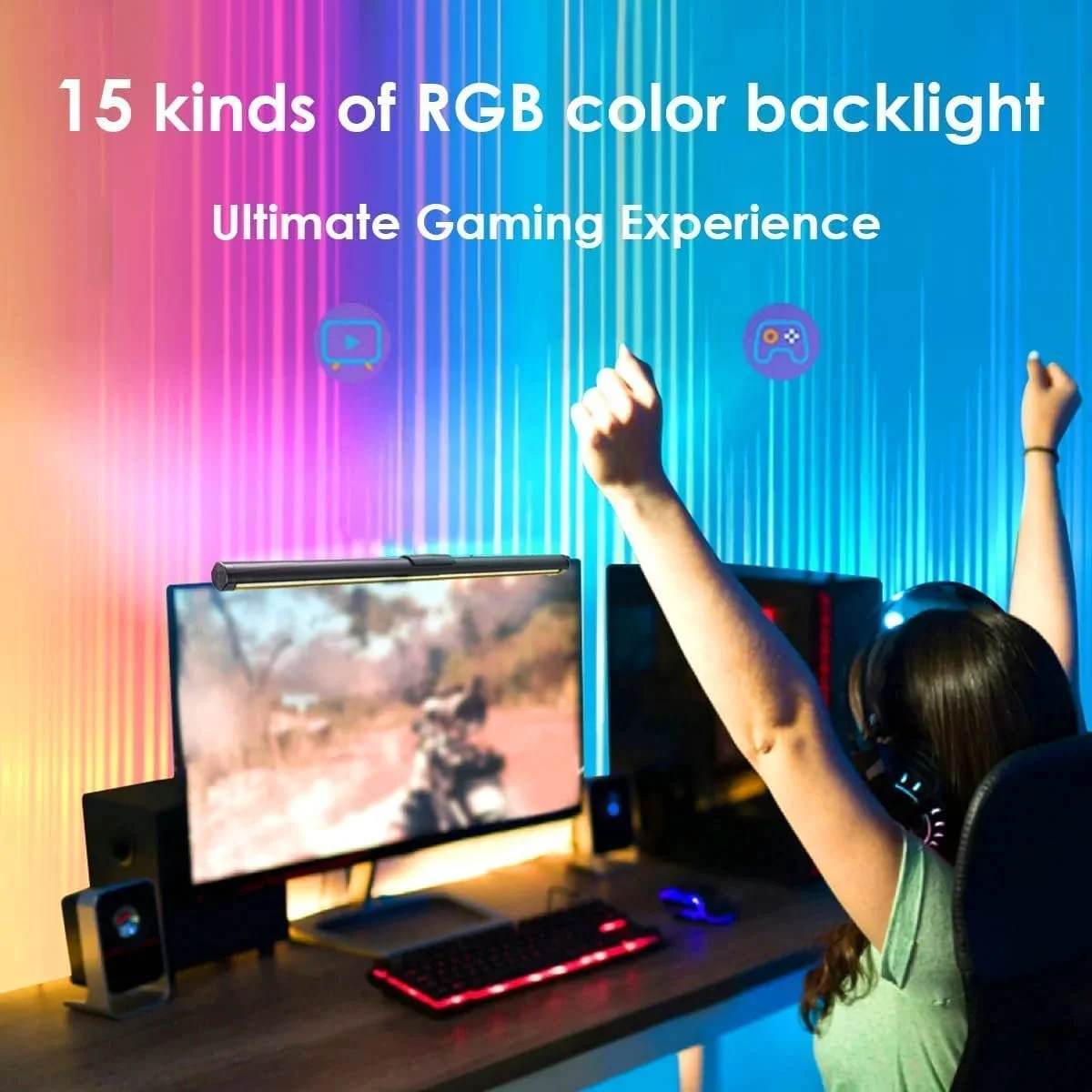 Электронный rgb USB Многофункциональный ПК аксессуары компьютер висит на экране монитор бар светодиодная лампа дизайн гаджет для офиса