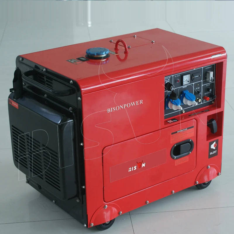 Bison China Diesel Generator 3 Phase 7.5 Kva Portable Electric Super Silent Diesel Generator Set 7 Kv