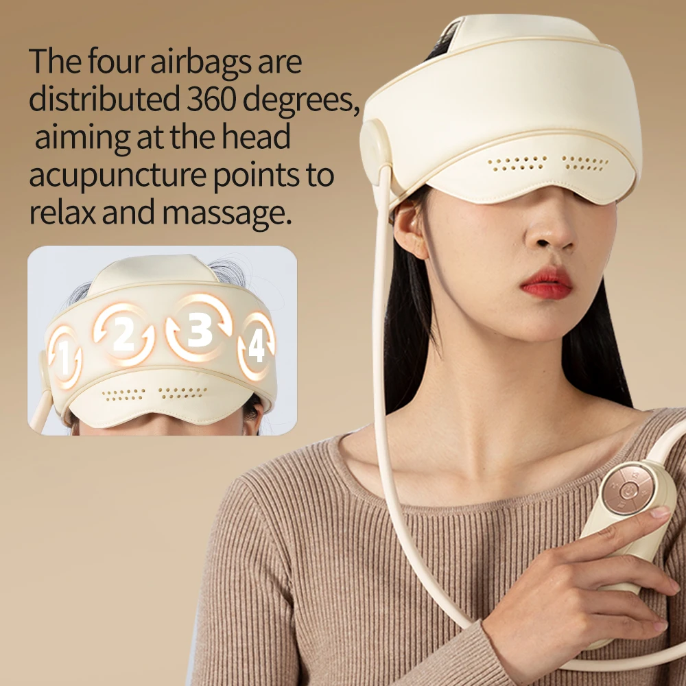 Best-Selling Air Pressure Heating Head Massager Sleep Aid with Pain Relief & Relaxing Massage for Home Use