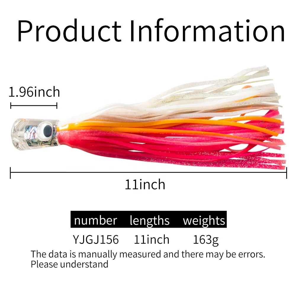 9in 98g /11in 163g Abalone Shell Resin Head Wahoo Trolling Lures Tuna Fishing Bait for Trolling