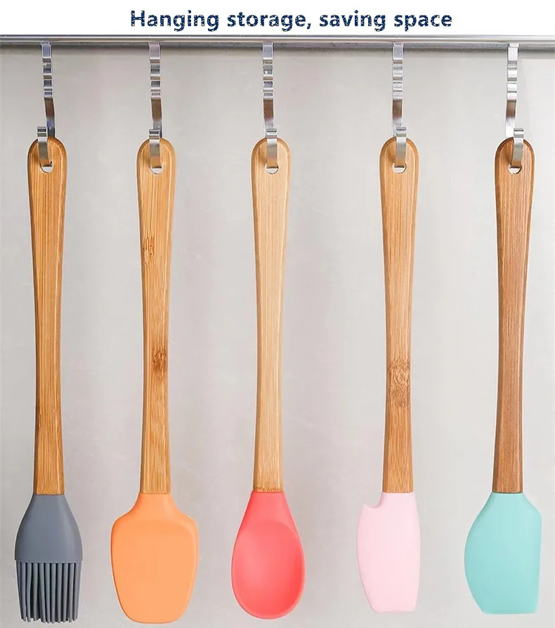 Kitchen Baking Tools Set 5pcs Mini Utensil Children Cooking Cake Brush Scraper Silicone Spatula For Kids