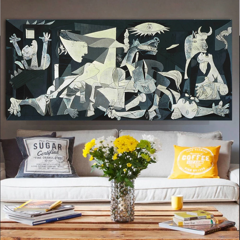 Picasso Guernica Famous Art Paintings Reproductions Prints on Canvas Art Posters Wall Picture for Living Room Home Decor