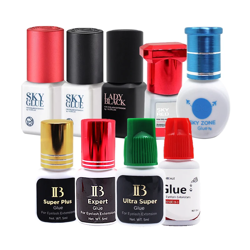 Private Label Lady Black Glue 10ml Professional Lash Glue Korea Natural sky ib adhesive Eyelash Extensions Glue
