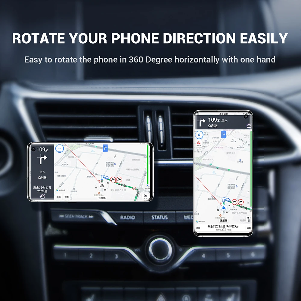 TOPK D21 Fashion Zinc Alloy Strong Magnetism Cell Phone Sticky Magnetic Car Phone Holder