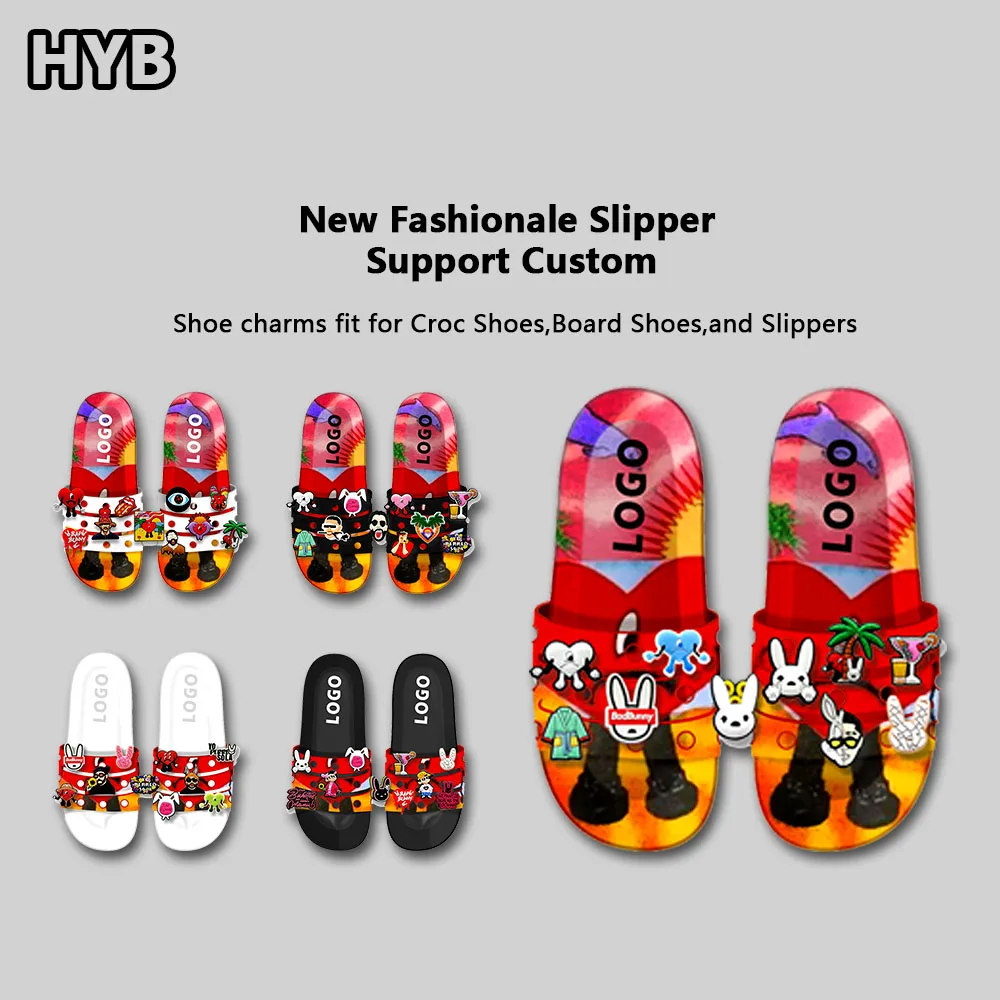 HYBkuaji cartoon 2023 baseball weed wholesale singer anime  mexican coffee bad bunny custom Mermaid new karol g shoe croc charms