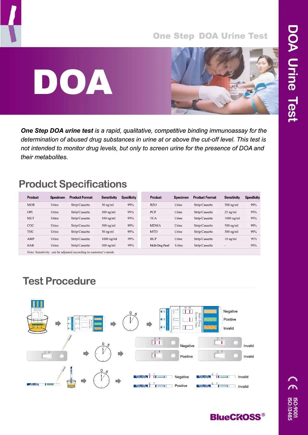 DOA Multi-Drug Test Cup 2-18 DOA Test Cup/Cassette Urine Drug of abuse Test