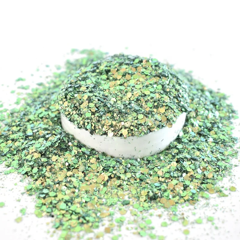 Hexagonal irregular mixed Glitter Powder Eco-friendly PET Solvent Resistant Cosmetic Grade Nail Art Eyeshadow Glitter Pigment