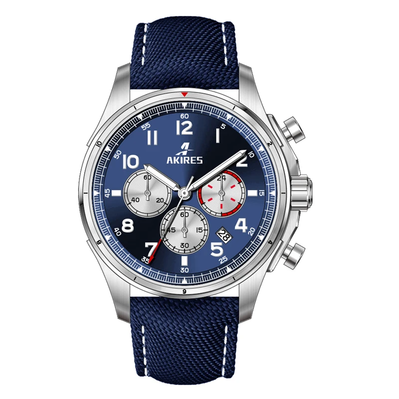 Мужские модные часы с логотипом на заказ от производителя Брендовые Часы из нержавеющей стали Мужские часы-авиаторы с хронографом