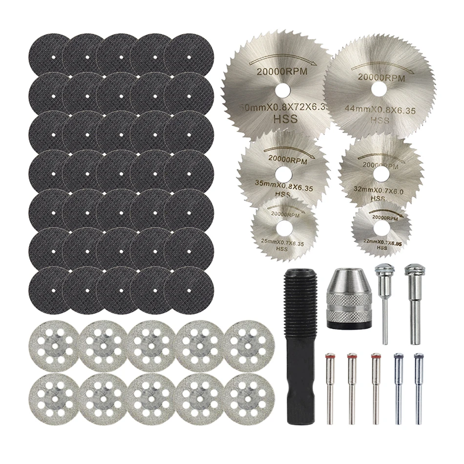 ALPHA 60PCS Diamond Cutting Disc Cutting Metal Wood Copper HSS Mini Circular Saw Blades Set