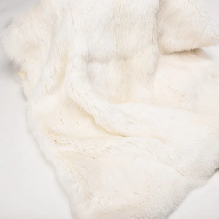 Genuine soft dyed Chinese rabbit fur black color rex rabbit fur throw