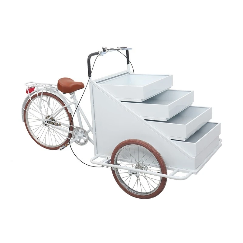 New Park Square Use Food Bicycles Flower Snacks Truck For Sale Multi-color Choice Iron Structure Selling Stroller with Bell