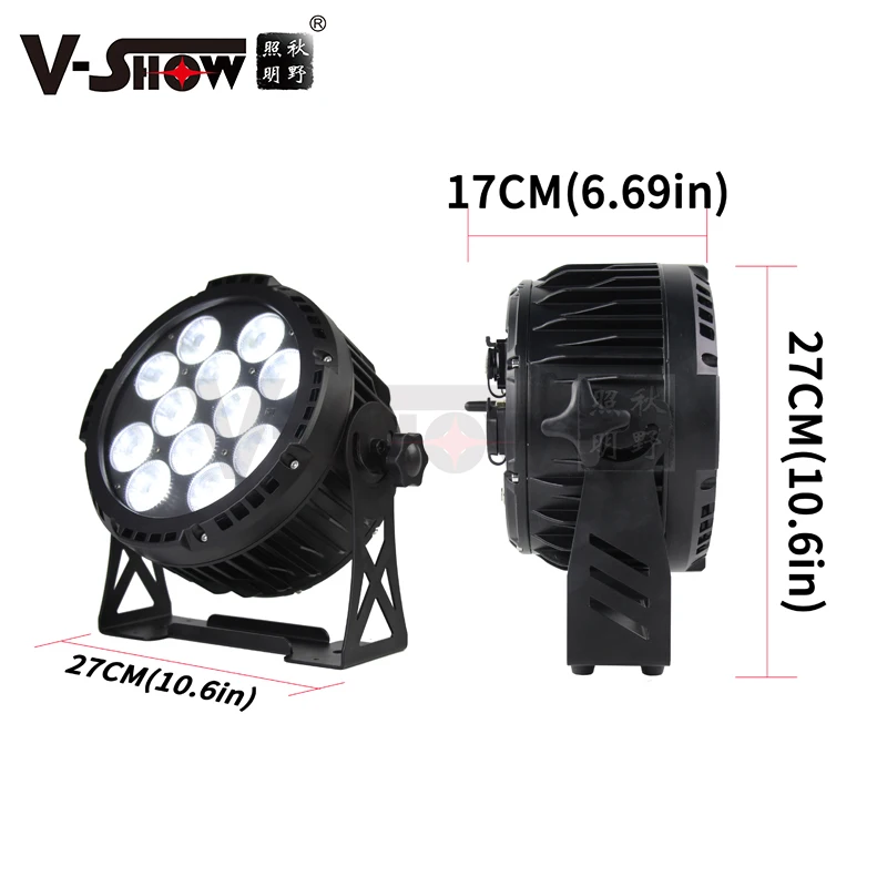 V-Show Waterproof LED Battery Par Light for Wedding Party Outdoor LED Battery Stage Lights Waterproof 12 * 18W RGBWA UV IP65