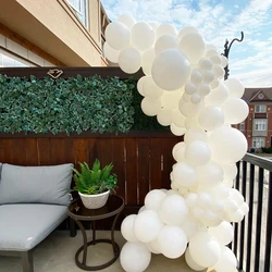 New Arrival Metal Round Balloon Arch Wedding Background White Balloon Arch Garland Gold Chrome Latex Balloons Set Birthday Decor