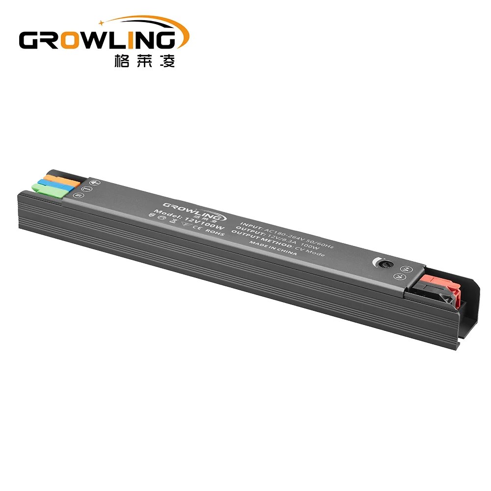 Growling Linear design power led smd switching 8.3a led controller ip20 led driver 12v 100w