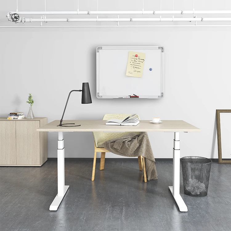 
High quality ergonomic modern office furniture standing adjustable height sit stand up office desk white 
