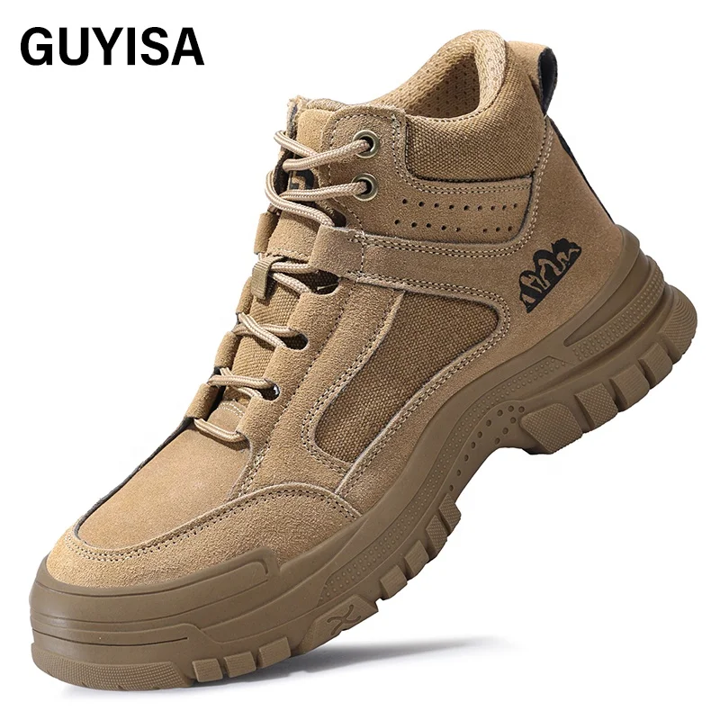 GUYISA safety shoes high cut anti-smashing work boots comfortable European standard anti-puncture safety shoes for men steel toe