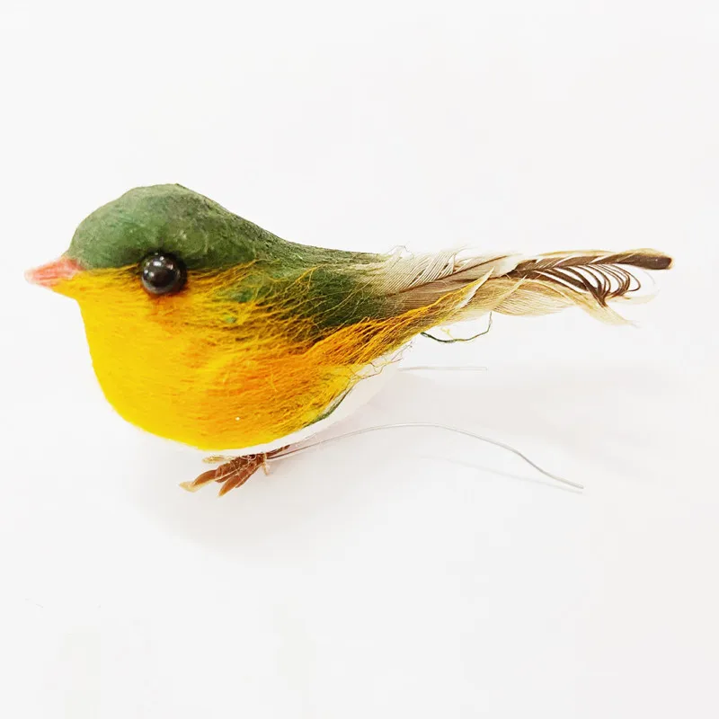 Christmas Ornaments Decoration Craft Birds Artificial Foam Feathers Mini Bird Plastic Feathered Sparrow