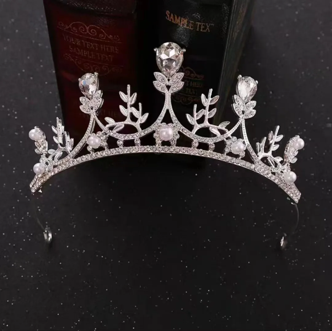 Handmade Crown Crystal Drop Diamond Wedding Bridal hair accessories