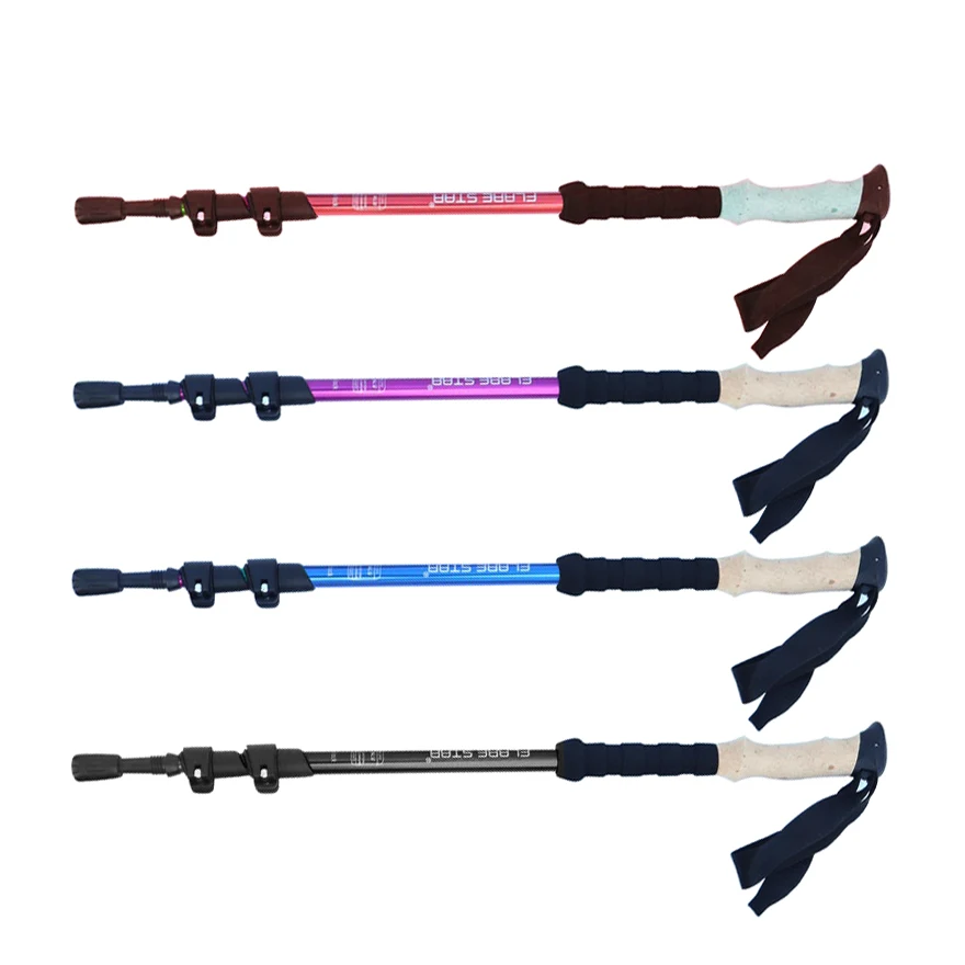 Ultralight Adjustable Folding Canes Baston Eva Handle 4-section Trekking Walking Stick Cane Trekking Pole Alpenstock