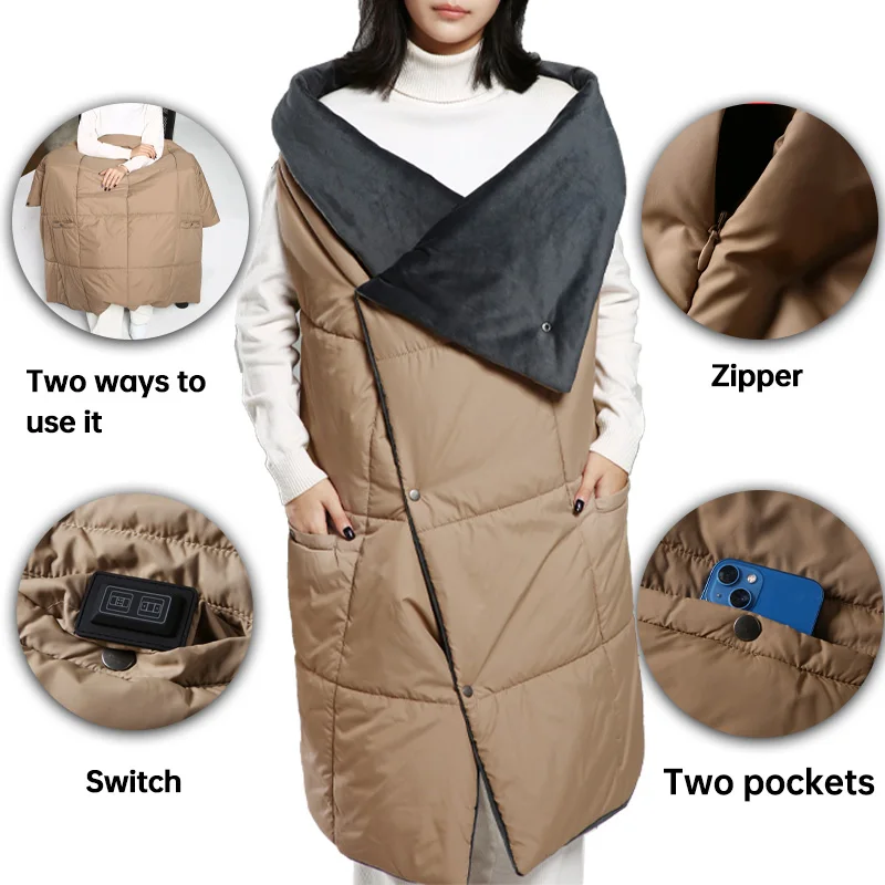 New winter warm blanket with adjustable temperature outdoor sports camping adult professional fleece cover blanket