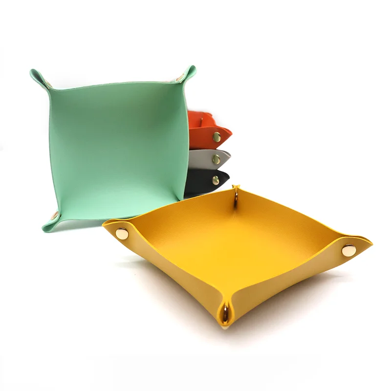 ready to ship wholesale pu Leather valet Tray for Men Jewelry Organizer, Desktop Storage,Key Storage Trays For Tableware