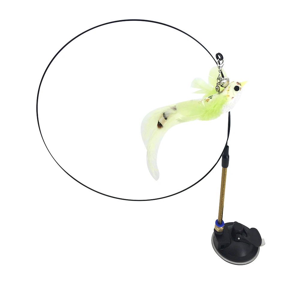 Simulation Bird Interactive Cat Toy Funny Feather Bird With Bell Cat Stick Cat Supplies