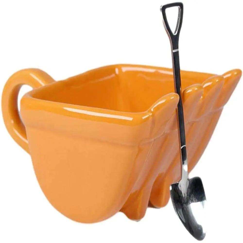 HandinHand Excavator 3D Coffee Cup Excavator Model Design Coffee Cup with Stainless Steel Spade Scoop 340ml Novel Drink Cup