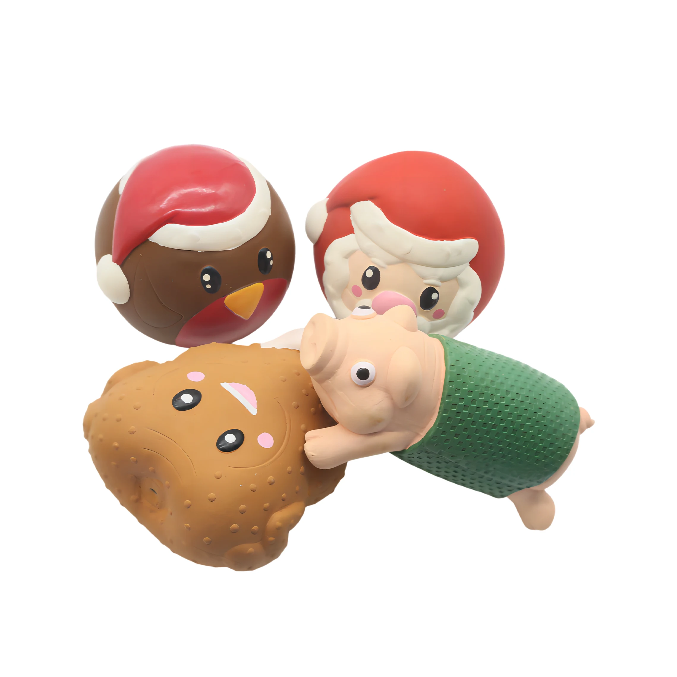 New Design eco-friendly Christmas chew toy latex pig dog toy