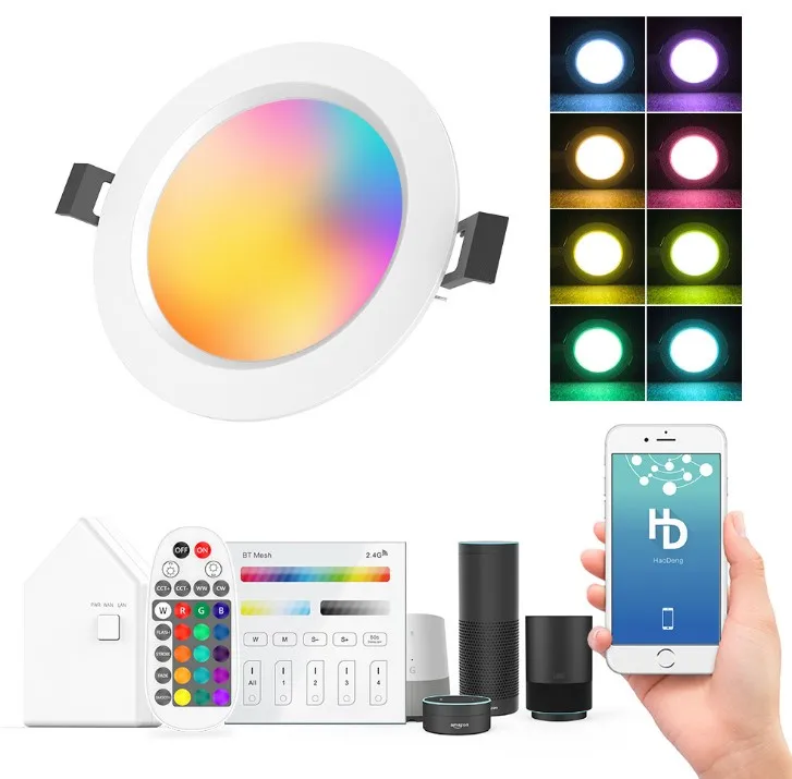 BT Mesh Downlight LED Smart Life Dimming Spot Wireless Lamp 5W 9W RGB Change Warm Cool light Work Voice Toning APP