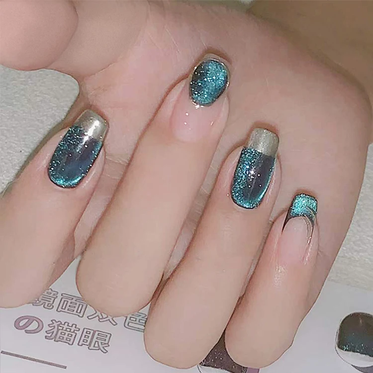 ZRKGEL Long-lasting 15ml 9 colors High Pigmented Sock off Nail Gel Polish Double Color magnetic Cat Eye UV/LED Gel Polish Set