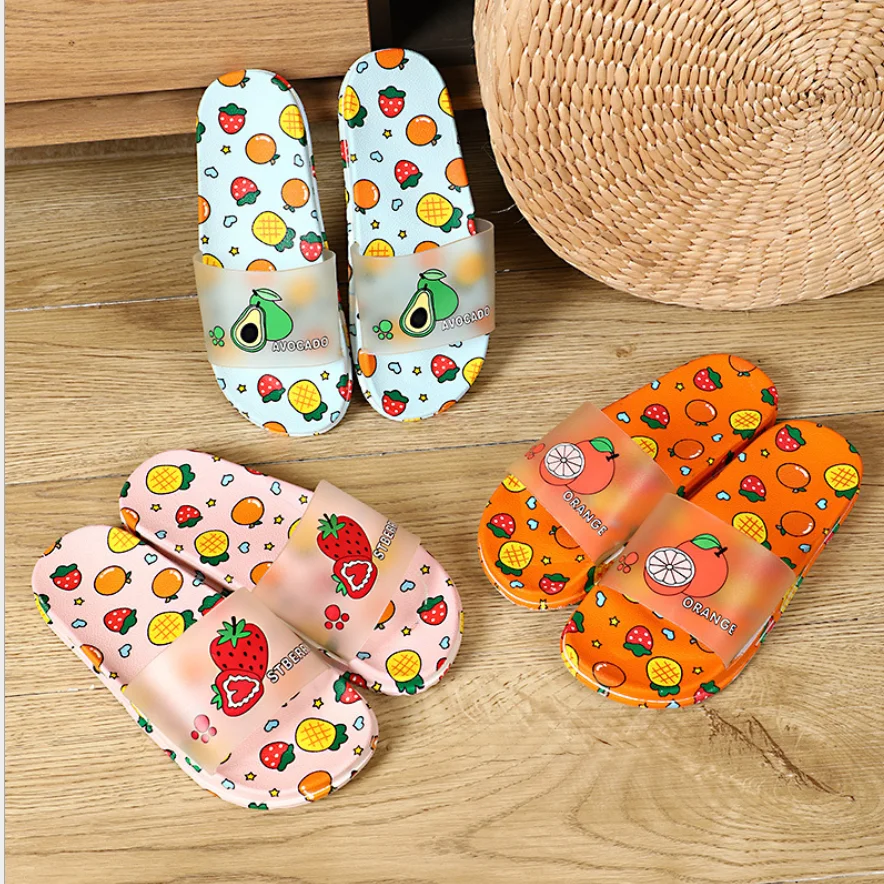 Wholesale Custom logo Slide Sandal Women PVC Fruit Slippers Couple Slide Slippers For Women