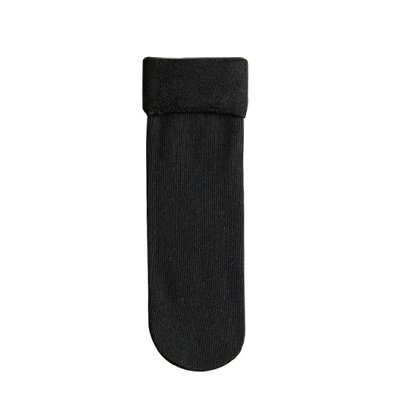 2023 new winter hot-selling men plush thick Thickened velvet warm solid color mid-calf socks snow socks