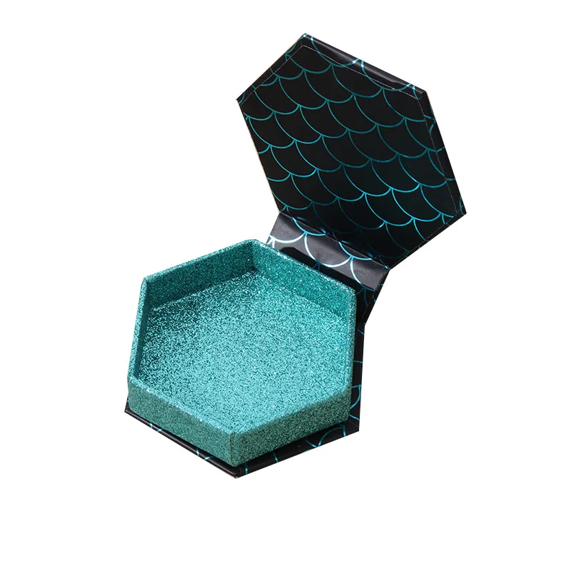 OEM lash packaging box custom shape color size logo hexagon eyelash box packaging