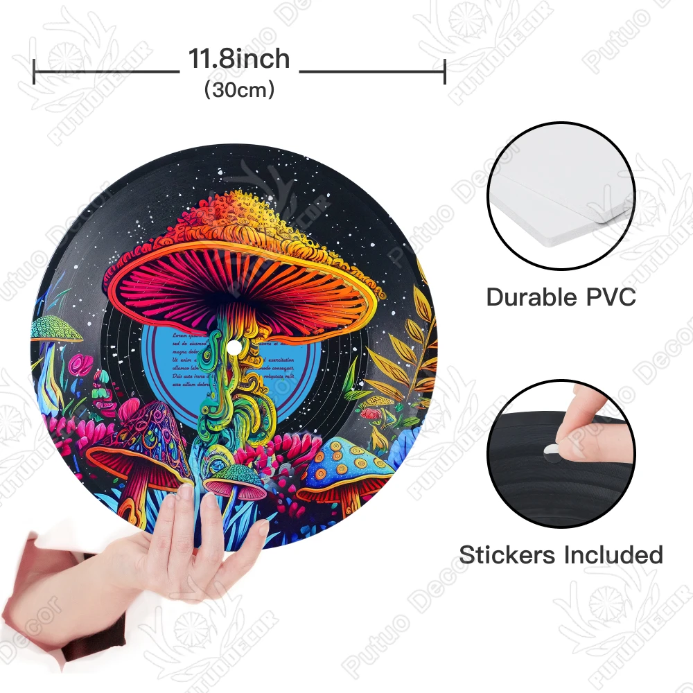 Putuo Decor PVC Vintage Aesthetic Music Records for Hippie Room Bedroom Decor Vinyl Records Wall Decor