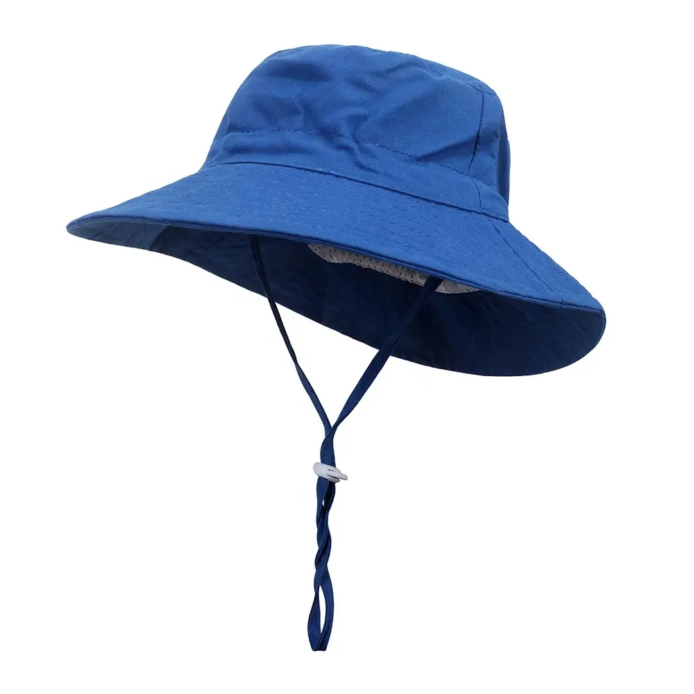 Custom Embroidery Logo Cotton Bucket Cap Summer Fisherman Reversible Sun Kid Bucket Hat