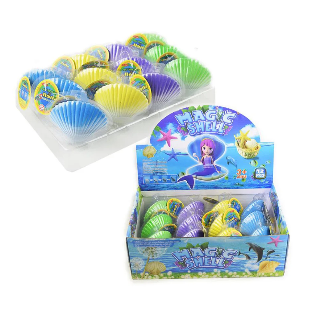 Wholesale cheap custom magic water expand grow in water expanding capsules kids children conch shell  hatching surprise egg toy