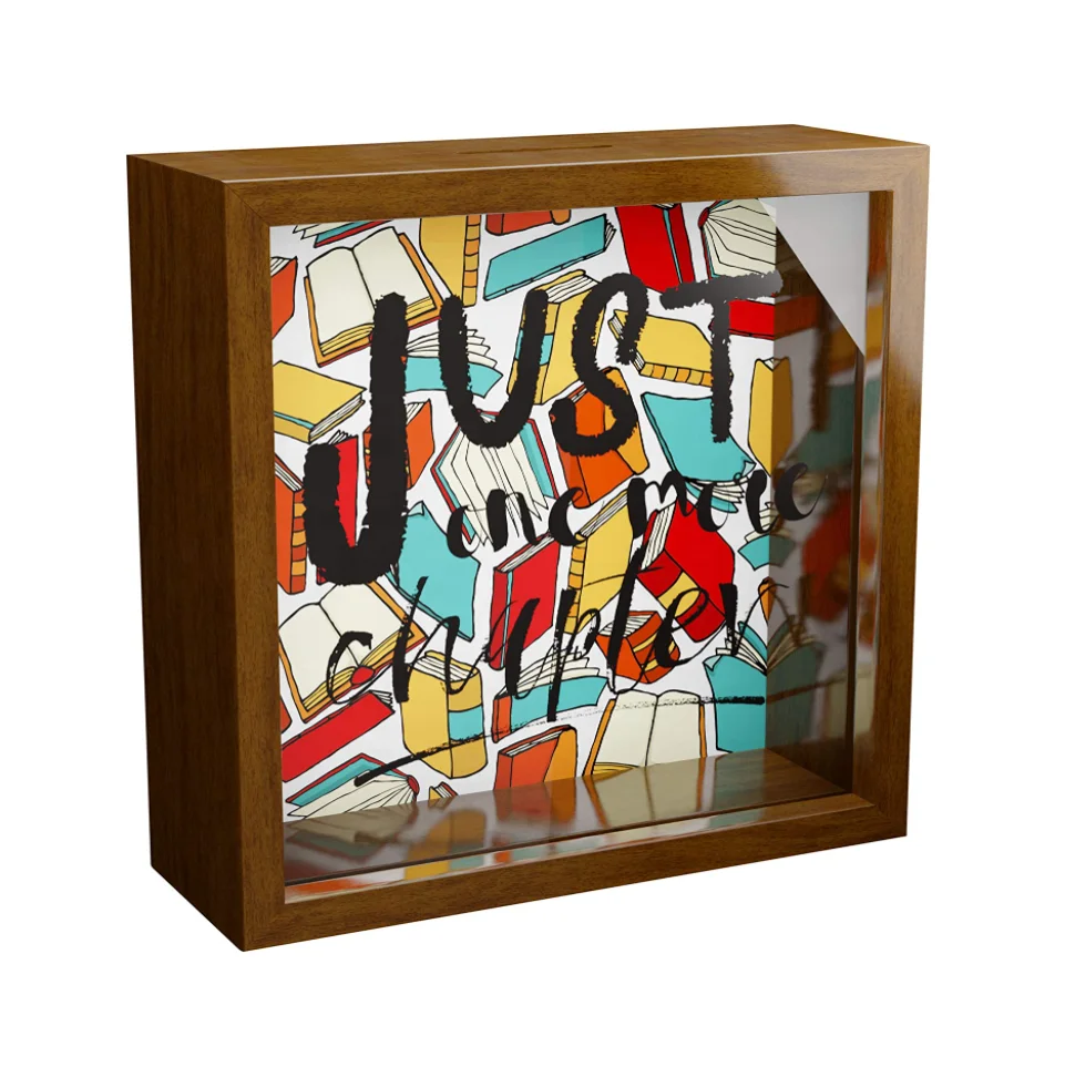 Customized Book Lovers Gifts Shadow Box Wooden Keepsake Wall Decor for Readers Reading Gift for Bookworm Solid Wood Money box